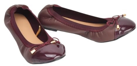 ERLINGO Roll Up Flats, Black Women’s Flat Shoes, Comfy Ladies Casual Wear Everyday Closed Dolly Shoes