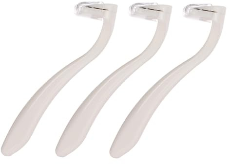 Recortadora de Vello Corporal 3piezas Acero Inoxidable Abs Blanco | Axilas y Zona Bikini, Uso en Ducha y Diario, Protege la Piel y Reduce Irritación al Afeitar