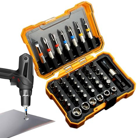 Puntas de destornillador para taladro, juego de brocas | Taladro de impacto 50X Bi - Convertidor de cambio rápido, extensión, destornillador, adaptador de taladro, brocas para carpintería con caja de