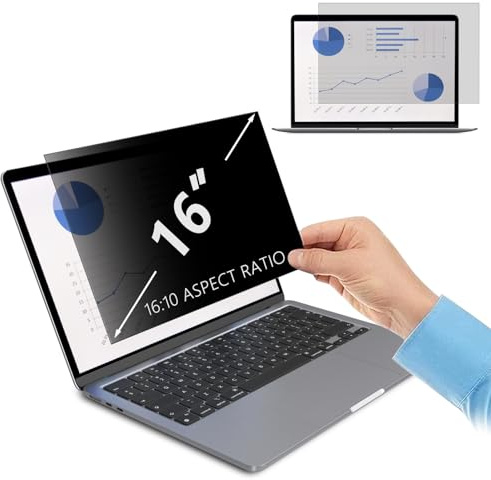 PaceBid 16 Inch Privacy Screen Filter for 16:10 Aspect Ratio Laptop/Computer Monitor Anti-scratch Anti-Glare Protector Anti-Spy Protector Film Filter Privacy Widescreen Display (16, 16:10)