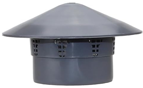 Grey Plastic Extractor Hood Vent Attachment for HT Pipes DN 110 Protection from Birds, Leaves and Insects