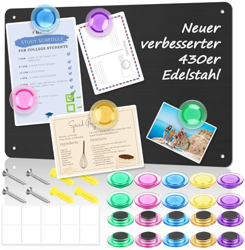 A3 magnettafel reisen 42x30cm magnetic board for souvenirs und 20 Stark magnet magnet board for souvenir whiteboard rahmenlos für reisemagnete magnetwand für urlaubsmagnete black magnettafel edelstahl