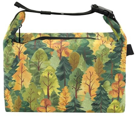 Yoogain Bolsa de almuerzo personalizada verde y amarilla para niñas, ajustable, para trabajadores de oficina