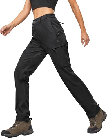 Haimont Women's Lightweight Water-Resistant Hiking Cargo Trousers | Stretchy, UPF 50+, 6 YKK Zipper Pockets, Trail & Travel