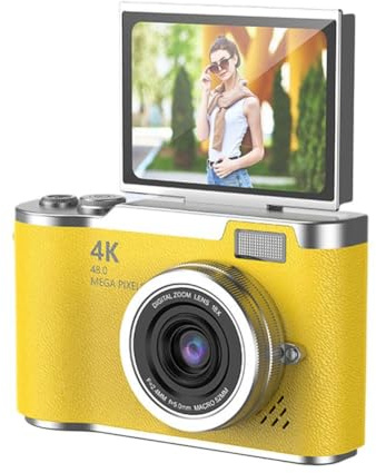 Appareil photo numérique 4k Ccd 8x Zoom numérique pour étudiant 48 MP Compact photographie numérique 180 ° flip A3m5 écran caméra Selfile Camer