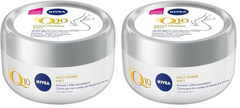 NIVEA Q10 Baume corporel 4-en-1 Fermeté + Remodelant (1 x 300 ml), Soin du corps raffermissant et intensément hydratant, Crème pour le corps au Q10 et Extrait de Soja (Lot de 2)