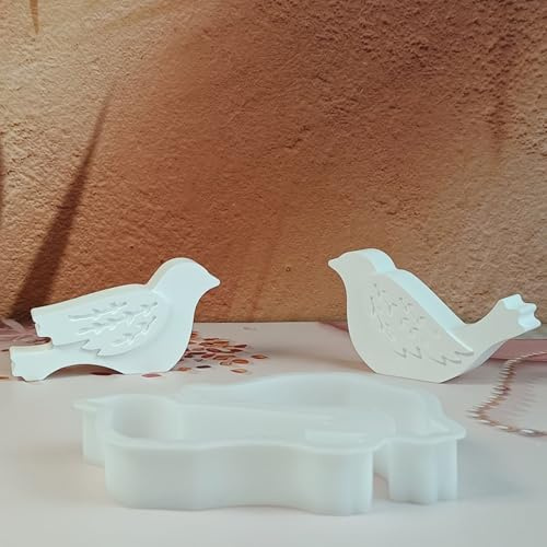 Silikonformen Gießformen Vogel, 2 Stück Eule Silikonform Tier Gießform Vogel Gipsformen zum Gießen Vogel Gießformen Silikon Eule Silikon Gießform Kerzenform für Kerzen Gips (A)