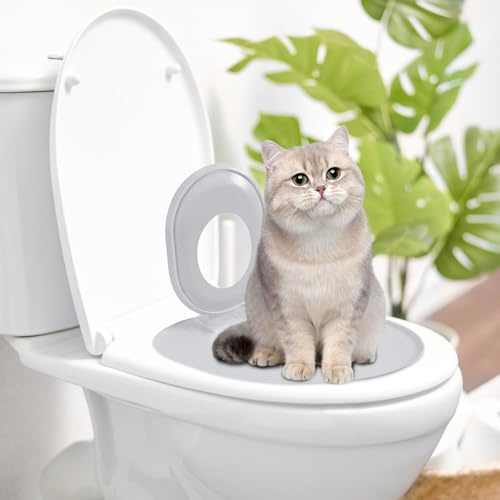 Trainingssystem zum eingewöhnen Ihrer Katze an das WC Katzen WC-Sitz Toiletten Training System Katzentoilette Katzenklo Toilettensitz (B)