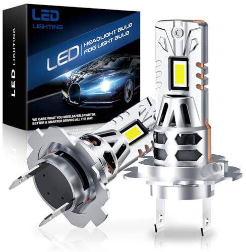 SHINYY Lampadine H7 led 25000LM, 2025 Lampade LED H7 Alta Potenza 6500K Bianco Freddo Abbaglianti Anabbaglianti Fari, Dimensione Mini 1:1, Pack da 2 pezzi