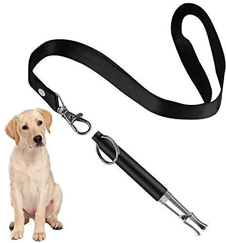ESONLITOR Dog Whistle to Stop Barking, Adjustable Pitch Ultrasonic Training Tool Silent Bark Control for Dogs-1 Free Lanyard Strap with Pack of 1 PCS Pet Whistle