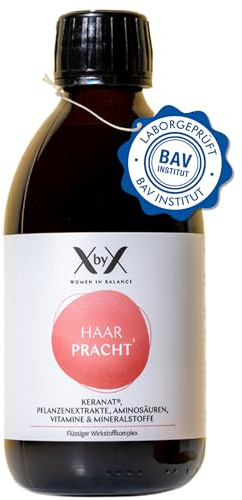 XbyX Haar Pracht 300 ml - Haar-Booster mit 18 Wirkstoffen - Nährstoff-Drink - ausgewählte Aminostoffe - Plus Keranat & wichtigen Keratin- & Kollagen-Bausteinen