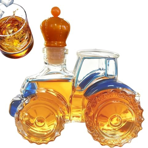 Liakyunf Decantador De Licor - 300 ml Contenedor de Tractor de,Botellas De Vino Vacías Contenedor Para Whisky | Para Decoración Del Hogar Bourbon Vino Vodka Brandy Bar Hombre Papá Cumpleaños Navidad