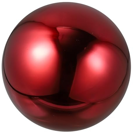 VICASKY Edelstahlkugel Rot Spiegelnd für Garten und Terrasse Außen | Glaskugeln Garten Frostsicher, Polierte Glaskugel mit Reflektierender Oberfläche, Einfache Gartendeko