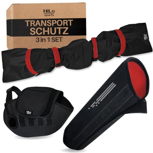 HiLo sports 3-teiliges E-Bike Transportschutz Set - Akku Schutzhülle, Motor Schutzhülle & Lenker Hülle - Elektronik-Schutz - Schützt vor Regen, Spritzwasser & Schmutz - Für alle Fahrzeuge (Rot)