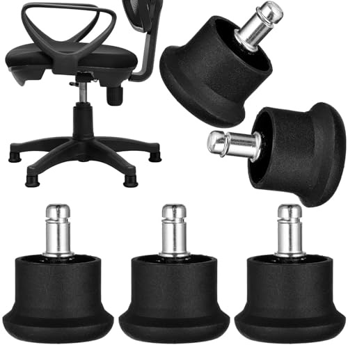 VALICLUD 5-Pack Chairs Glide Castors Replacement Furniture Floor Gliders for Office Chair Bases Anti-Injury Carpet Safe Chair Feet Pads Black 2.56In X 1.77In