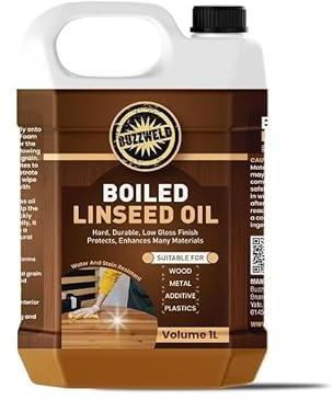 1L Boiled Linseed Oil - Fast-Drying - Natural Wood Protection and Care for worktops, Cutting Boards, Chopping Blocks, Doors and Frames 1L Buzzweld