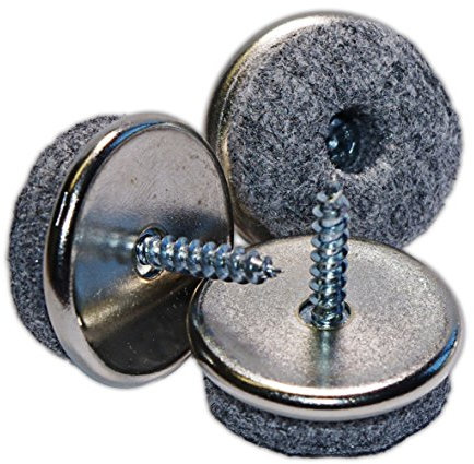 haggiy Filzgleiter - Möbelgleiter zum Schrauben vernickelt, rund 24 mm (20 Stück)