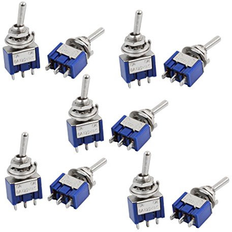 10pcs Interrupteur à bascule miniature autobloquant 3 broches SPDT On/On AC125V 6A