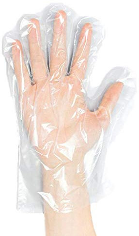 OXUO 500pz Guanti monouso in Polietilene Trasparente Guanti Sterili per Alimentare Cibo Grado Ideale per Uso Alimentare, Pulizia, bricolage, Bellezza, Industriale e Sanitario