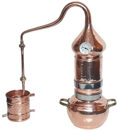 Dr. Richter Kolonnenbrennerei aus Kupfer 2 L Thermometer - Destille ätherische Öle - mit Kippgestell