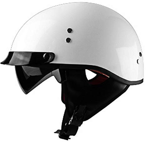GAOZHE Moto Casco, Portatile retrò Conchiglia Casco Jet Aperto Portatile Mezzi Caschi Jet, Scooter Classic Moto Casco Scodella,Vintage Bici Caschi Certificazione D0T