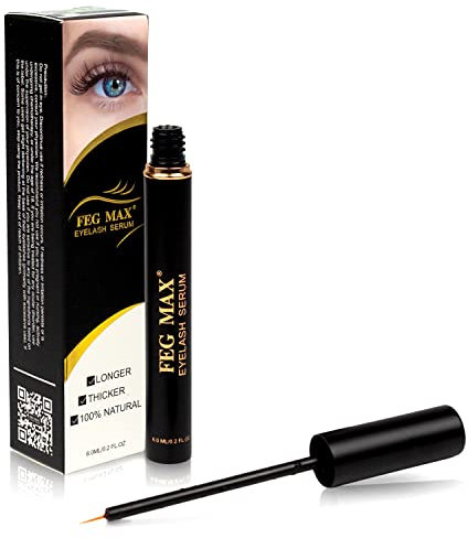 FEG Max Eyelash Serum | For Lash and Brow | Fast Effective Growth Creates Longer & Darker Eyelashes | Best Natural Eyelash Serum to Grow Lashes in the Market | 6 mL