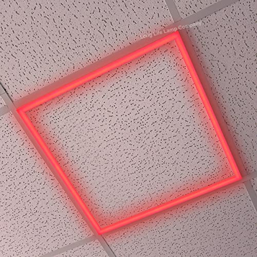 Long Life Lamp Company 40w Edge Lit LED Panel 600 x 600 Recessed Ceiling Light RED Suspended Ceiling Light Border Frame