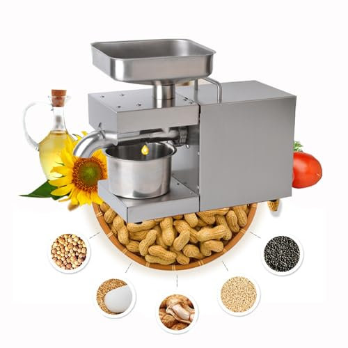 presse huilePresse à huile de cuisine, presse à huile de noix froide/chaude entièrement automatique, presse à huile d'olive de noix de coco domestique/commerciale 220V/110V