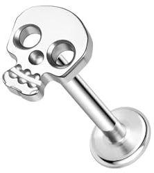 ZS ASTM F136 Titan 16G 8mm Piercing Schmuck für Knorpel Conch Tragus Helix Lippe Labret Ohr – Hypoallergen Innengewinde Flache Rücken Ohrringe Ohrstecker (#51)