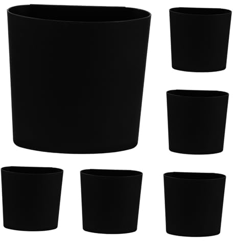 DECHOUS Cesta Colgante De Almacenamiento 6 Piezas Para Carrito Ruedas Cubo De Plástico Negro Organizador Colgante Para Cocina y Belleza Soporte Para Artículos Adecuado Para Pequeños y Hogar