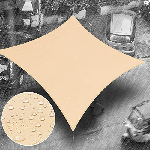 Royal Shade 7' x 12' Beige Rectangle Waterproof Sun Shade Sail Canopy Awning, UPF50+ 98% UV Blockage & Water Resistant, Outdoor Backyard Patio Garden Carport (We Make Custom Size)