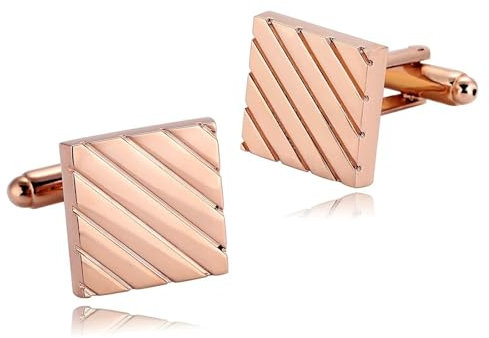 Dsnyu Manschettenknöpfe Rosegold, Manschettenknöpfe Edelstahl Quadrat Hemd Anzug Herren Schmuck mit Geschenkbox