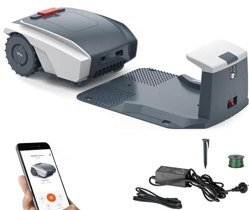 OmePS Automatic Robot Lawn Mower with GPS Navigation and Charging Station, Mows Up to 2/3 Acre /29,000 Sq.Ft, APP Path Planning, Stoppage Re-Cutting, Custom Mowing, GPS Anti-Theft, Self-Charging, IPX5