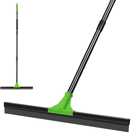 DALIPER Floor Squeegee with 60CM Heavy Duty Silicone Rubber Scraper Head and 152.4CM Long Adjustable Handle, Shower Squeegees for Concrete Floor, on Multi-Surface Tile Glass Pool Garage Cleaning