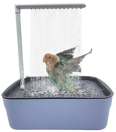 Niktule Vogeldusche Wellensittich, Badehaus Wellensittich, Automatische Badewanne Papagei Mit Dusche, Automatische Badewanne Vogel,Umlaufwasserbad Für Haustiere, Haustier-Vogelbad, Vogelkäfig-Zubehör
