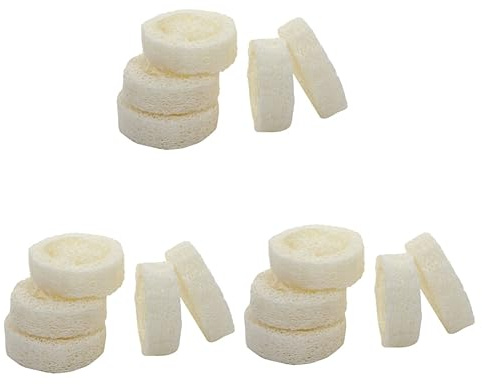 KOMBIUDA 15piezas Esponjas De Luffa Natural Para Ducha y Cocina Jabonera Organizador De Jabón Estropajos Exfoliantes De Material Natural Para Baños y Fregaderos