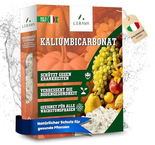 LERAVA Bicarbonato di Potassio (250 g) - Potente Potassio per Piante - Bicarbonato per Agricoltura e Ortaggi - Corregge Terreni Acidi - Combatte Patogeni Fungini - Alta Solubilità in Acqua