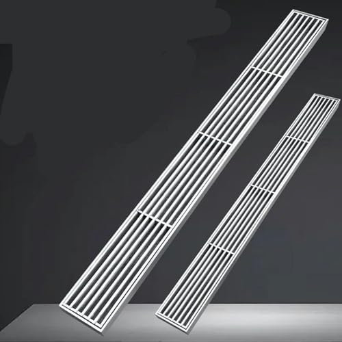 Entwässerungsrinne 2-teiliges 3-teiliges Trog-Abflussgitter, 10, 20, 30, 40, 50, 60 Cm, Grabenabflusssystem Für Hof, Unterirdische Terrasse, Betongarage, Gitter-Regenwasserkanal-Entwässerungsset(3pc,1