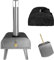 George Foreman Outdoor 16 Inch Wood Pellet Portable Wood Fired Pizza Oven Black with Paddle and Carry Bag, BBQ Oven & Smoker, Foldable Legs GFWPPO2BPC
