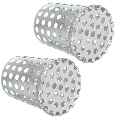PATIKIL Gutter Guard Filter 2-1.6, 2 Pcs 50x40mm PVC Termination Cap Mesh Screen Roof Vent Cover Stainless Steel Conical Exhaust Pipe Downspout Guard Filter Strainer for Downspout