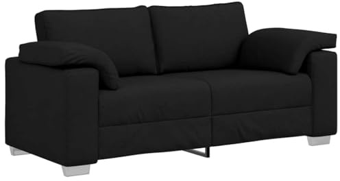 vidaXL Zweisitzer-Sofa Schwarz 180 cm Stoff, Elegantes Sofa, strapazierfähige Sitzgelegenheit, modernes Design, rechteckig, atmungsaktiver Bezug für Dein Wohnzimmer