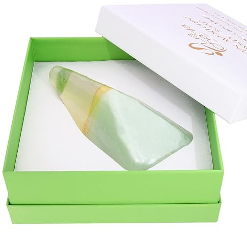 Lia Chahla London Sapone di cristallo infuso con cristallo di avventurina verde a forma di cuore, biologico, vegano, fatto a mano, profumato con franchincenso, regalo per donne (130 g, avventurina