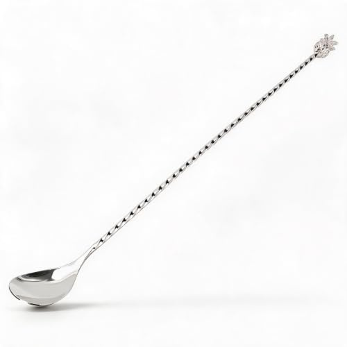 Bar Spoon, 12 Inch Stainless Steel Cocktail Stirrer, Spiral Mixing Spoon for Home and Party Use, Comfortable Grip