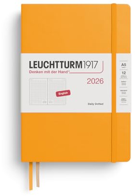 LEUCHTTURM1917 372782 dagkalender Dotted Medium (A5) 2026, Rising Sun, engelska