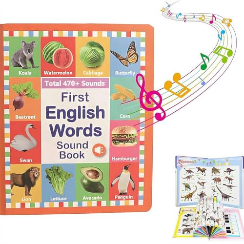 My First English Sound Toy – 470+ Words, 21 Themes, Fun Word Game, Juguete Educativo for Educational Language, Alphabet Sound Book, School Education & Perfect Educational Gift (for 0-6 years)