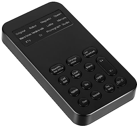 Hemobllo Changeur de Voix pour Karaoké et Divertissement Tonalité Claire et Embellisseur de Voix Mini Portable 8 Effets Sonores, Carte Son Abs Compatible Téléphone et Ordinateur