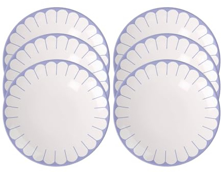 Villeroy & Boch - Lot de 6 assiettes à petit-déjeuner Fleur bleu - Assiettes à dessert - Petites assiettes pour petit-déjeuner, desserts et collations - Assiettes à gâteau - Passe au lave-vaisselle et
