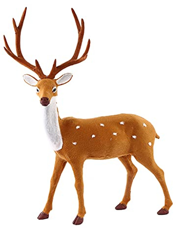 Kelisdi 15/20/25/30/35 cm Alce Bambole Vacanza Renna Figure Simulazione Peluche Renna In Piedi Cervo Natale Cervo Natale Alce Decor