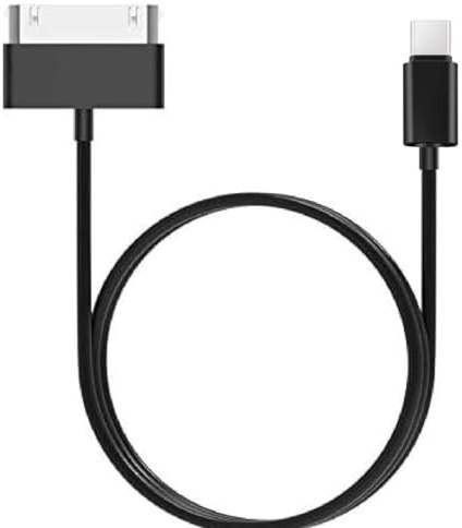 ZHHSUNY Adapterkabel für i-Phone4 4S, i-Pad1 2 3 i-Pod, Typ-C auf 30-poliges Kabel, Netzladekabel, Synchronisierung, altes Pad, 100 cm, Schwarz