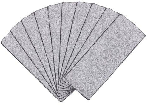 HOMOCONO Tête De Rechange pour Balai à Franges en Microfibre 33x12 Cm, Lot de 10 Pièces, Forte Absorption d'eau, Séchage Rapide, pour Sols Bois Dur, Carrelage Et Pierre Marbrière, Entretien Ménager